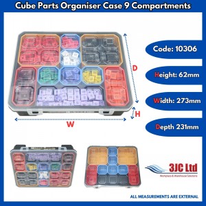 Cube Parts Organiser Case 09 Removable Compartments